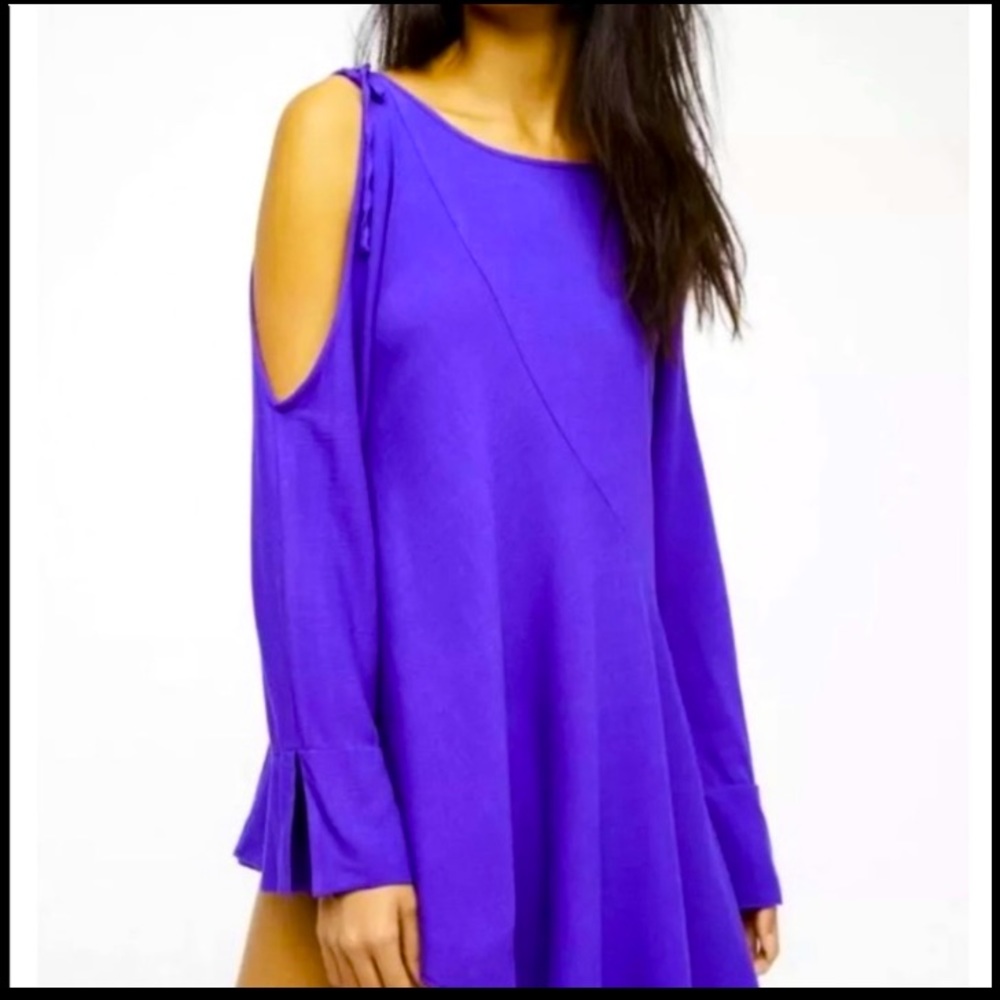 Free People Purple Cold-Shoulder Tunic